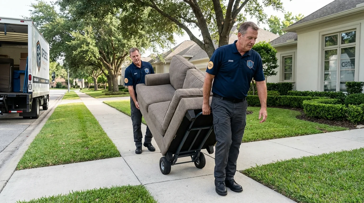 Local residential moving crew loading furniture in Greenwood, SC